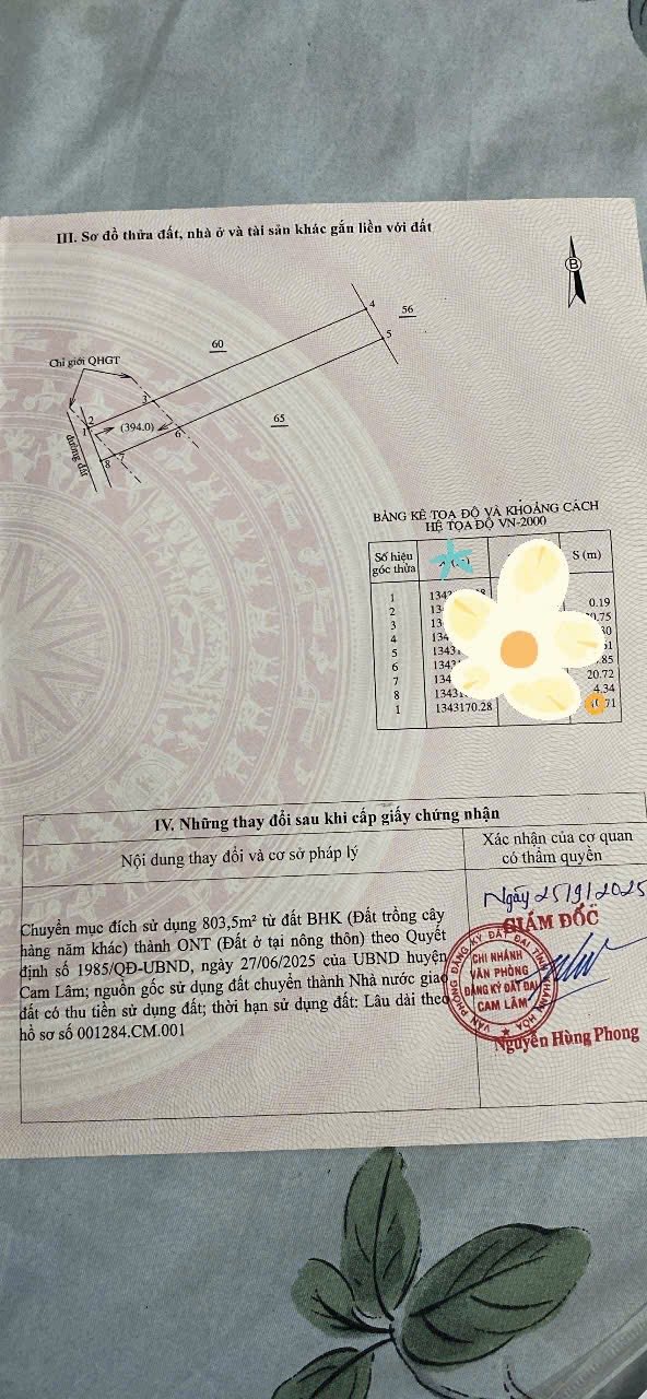 Đất thổ cư 972m² xã Cam Lâm giá chỉ 1.7 tỷ - Cơ hội đầu tư hấp dẫn!