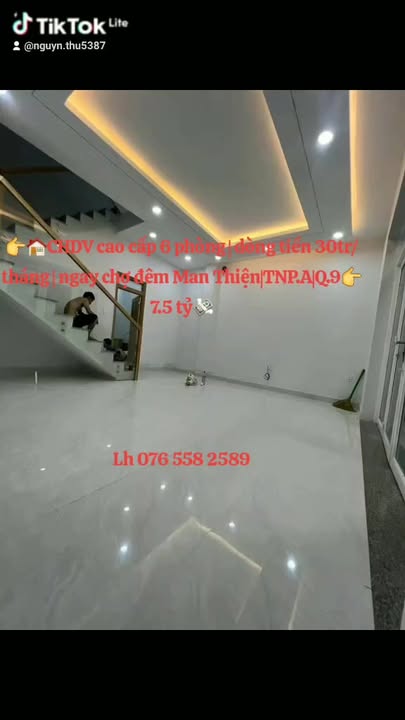 Căn hộ dịch vụ cao cấp 6 phòng tại Man Thiện, Q.9 - Dòng tiền 30 triệu/tháng chỉ 7.5 tỷ!