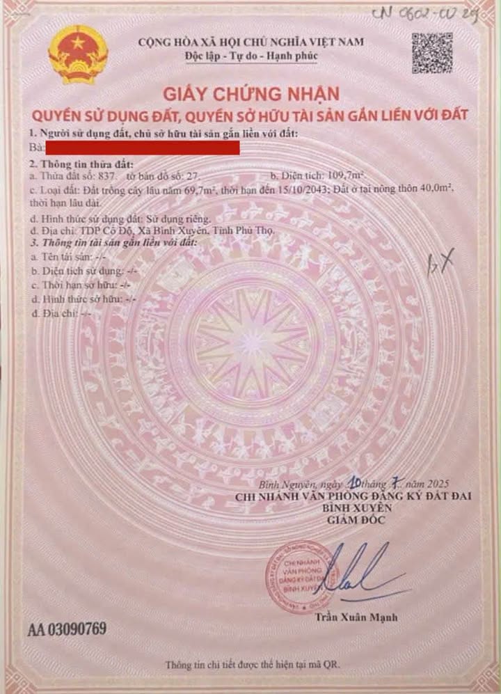 Đất nền Gia Khánh 109,7m² giá 2 tỷ - Chính chủ bán, có sẵn nhà mới xây!