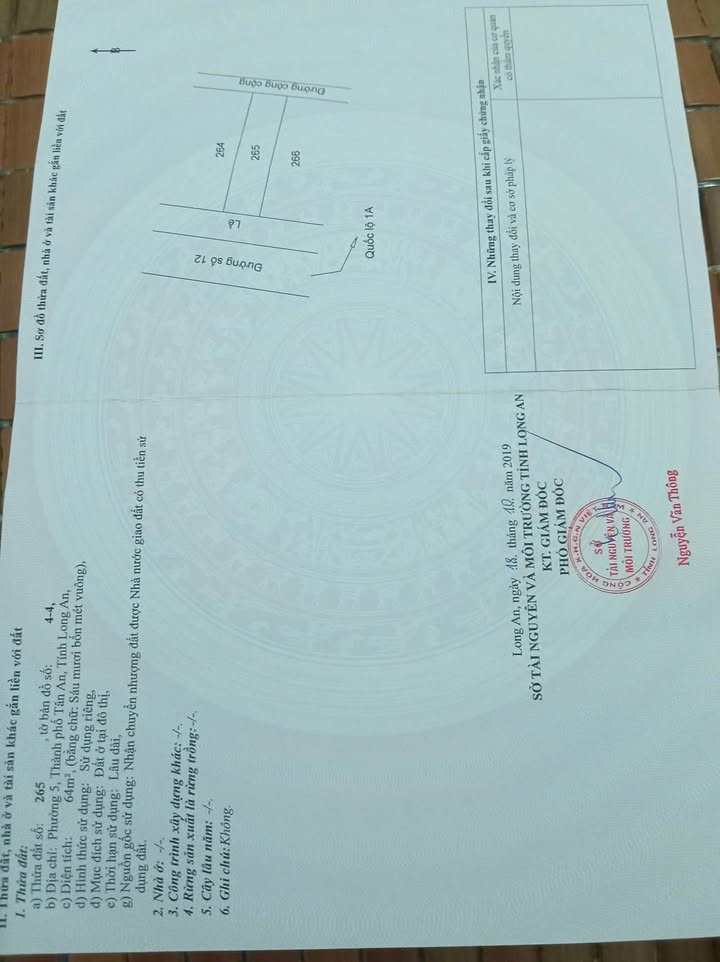 Đất nền chính chủ đường số 12, phường 5, Tân An, 64m² giá 1.25 tỷ - Đầu tư sinh lời!