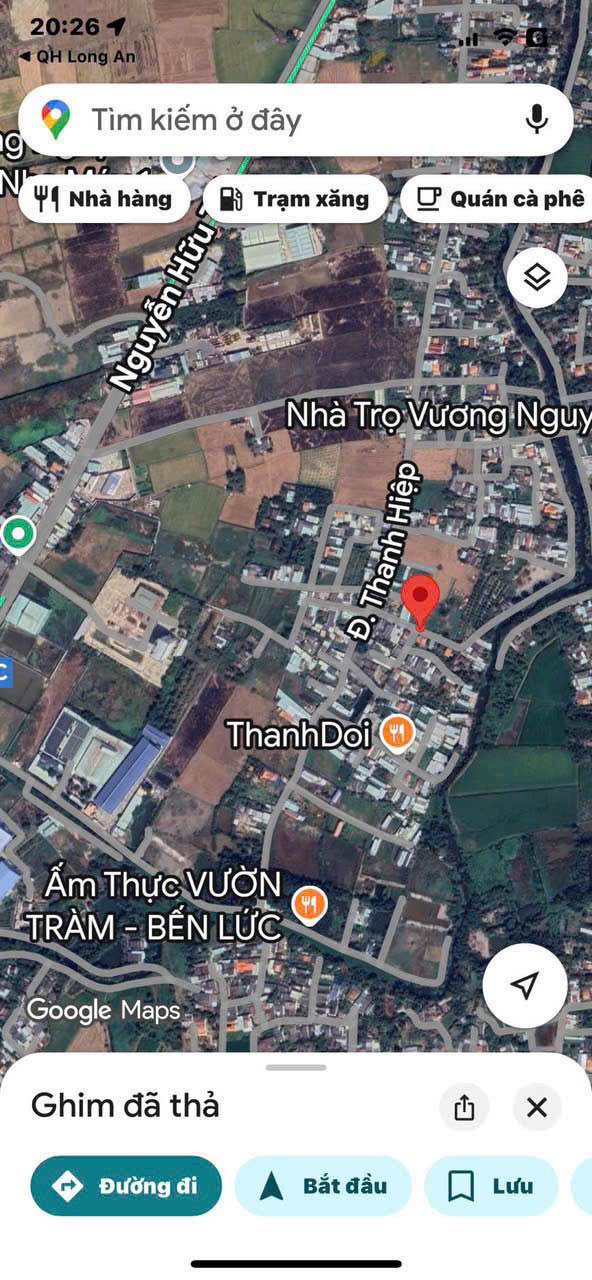 Đất thổ cư 200m² góc 3 mặt tiền tại ấp Thanh Hiệp, Bến Lức - Giá chỉ 1.95 tỷ!