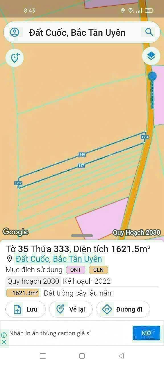 Đất thổ cư Đất Cuốc 1600m² giá 3.1 tỷ - Cơ hội đầu tư tuyệt vời!