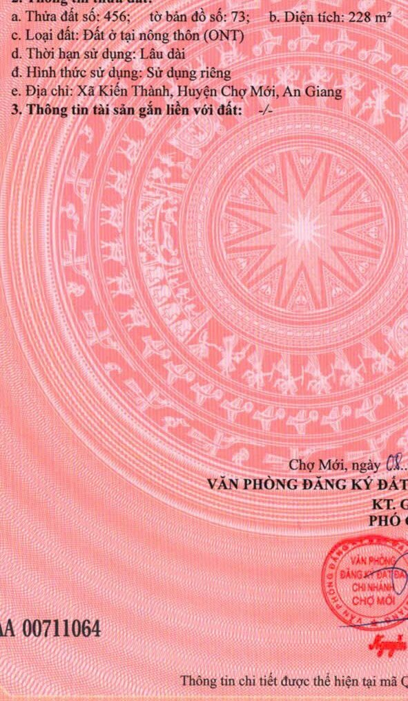 Đất thổ cư mặt tiền xã Kiến Thành 80m² giá 300 triệu - Pháp lý rõ ràng, an ninh tốt!