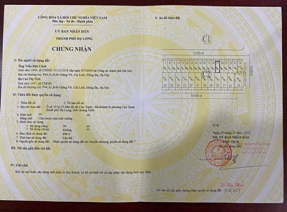 Đất nền dự án Hà Khánh B Hạ Long 99m² giá 4 tỷ - Vị trí đẹp không thể bỏ lỡ!