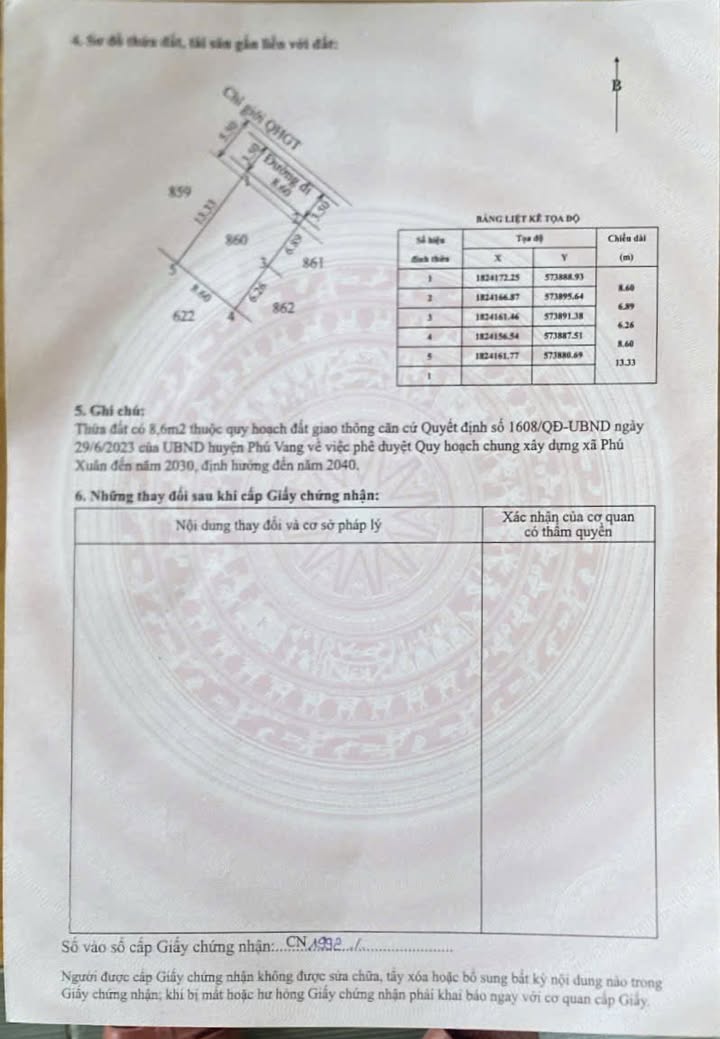 Đất kiệt Xuân Ổ - Phú Xuân 86m² giá chỉ 300 triệu - Cơ hội đầu tư tuyệt vời!