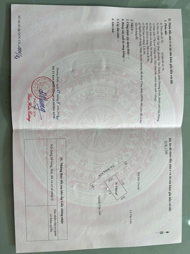 Đất nền Tân Thành, Dương Kinh 178m² giá 2 tỷ - Sổ đỏ vuông vắn, vị trí đắc địa!