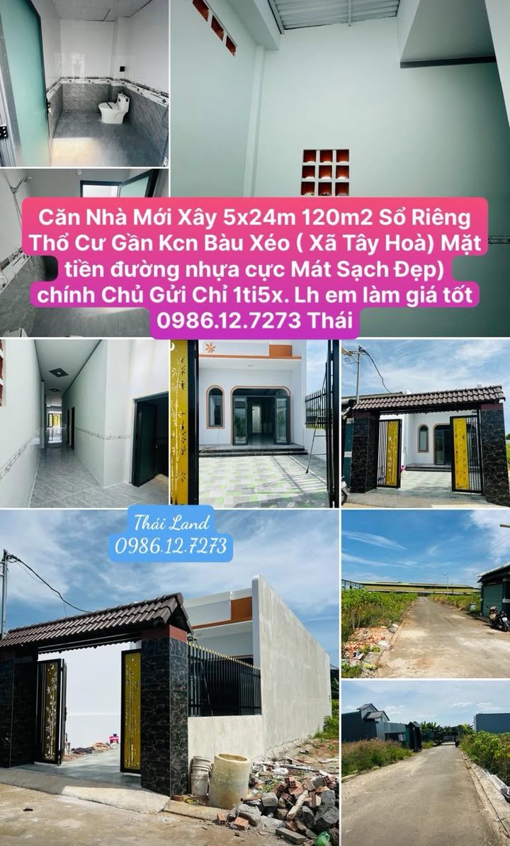 Nhà mới xây 120m² tại Tây Hòa, Trảng Bom - Giá chỉ 1.5 tỷ, Sổ riêng chính chủ!