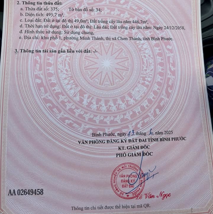 Đất nền lô góc 50m² tại Minh Thành, Chơn Thành - Gần KCN Becamex chỉ 1.5km