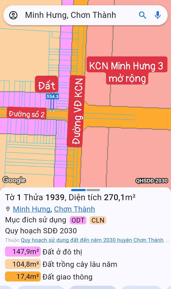 Đất nền 270m² Vành Đai KCN Minh Hưng 3 - Đầu tư sinh lời ngay!