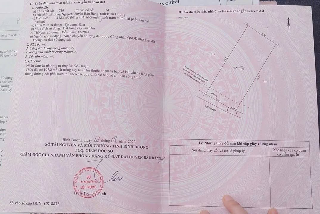 Đất nền Long Nguyên Bàu Bàng 1092m² giá 860 triệu - Đầu tư sinh lời ngay!