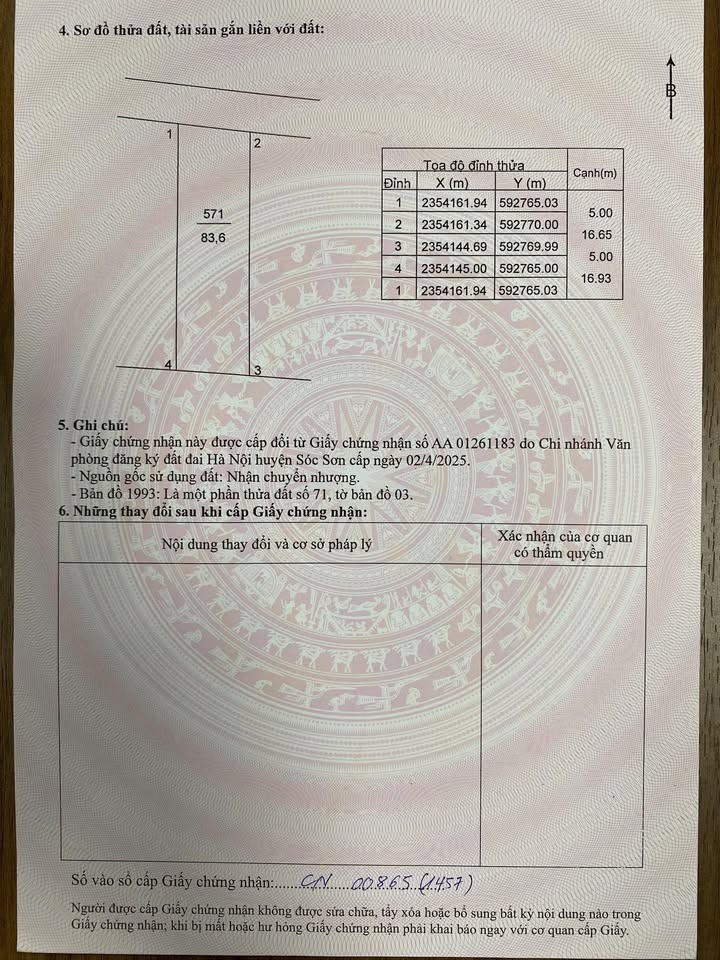 Lô đất 83,6m² tại Yên Tàng, Sóc Sơn - Giá chỉ 2 tỷ, sổ đỏ chính chủ!