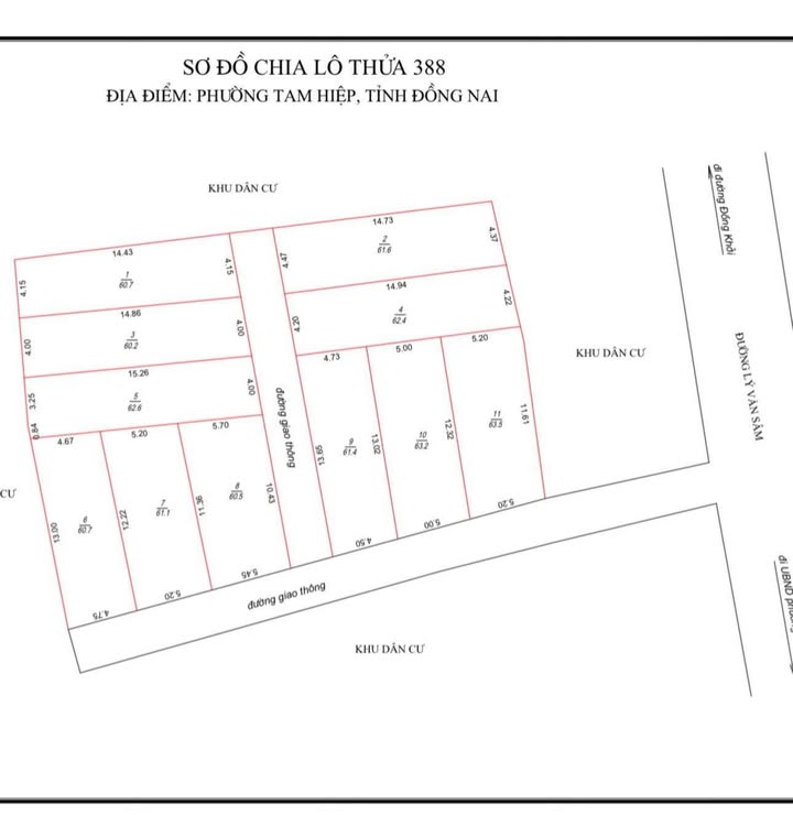 Đất nền 62m² tại Lý Văn Sâm, Tam Hiệp giá chỉ từ 2.350 tỷ - Đầu tư sinh lời cao!