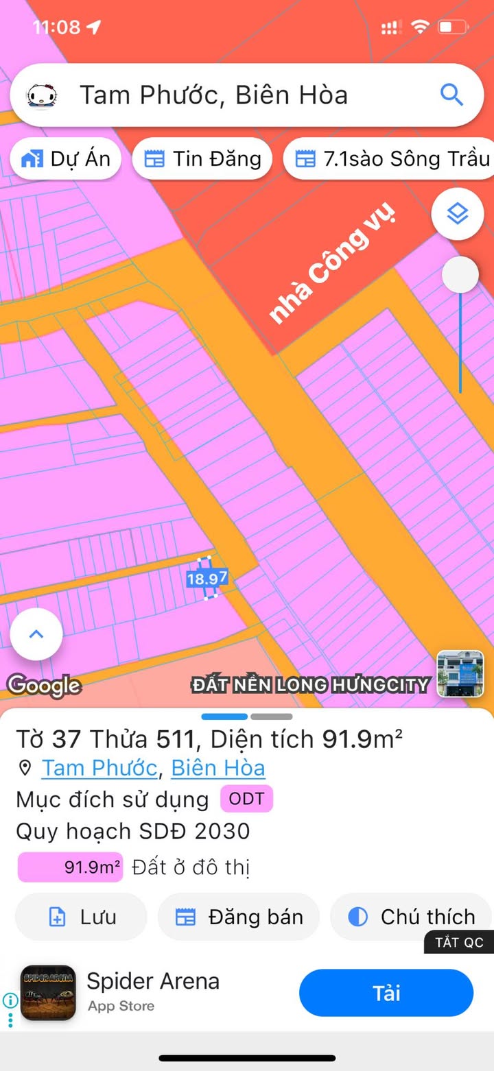 Đất nền Tam Phước Biên Hòa 94.5m² giá 1.1 tỷ - Sổ đỏ chính chủ thổ cư 100%!