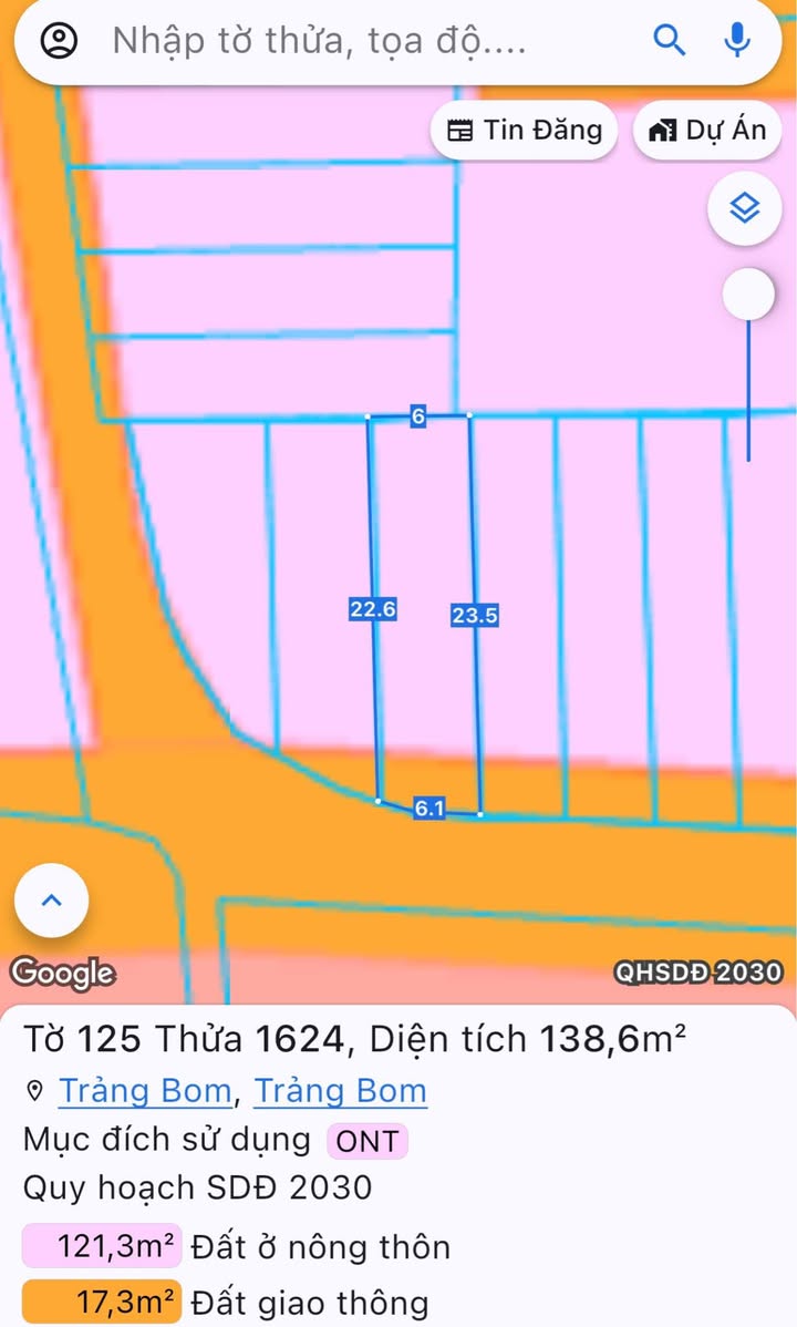 Đất mặt tiền nhựa Giang Điền 138m² giá 1.35 tỷ - Đầu tư sinh lời ngay!