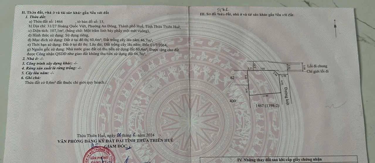 Đất kiệt 27 Hoàng Quốc Việt 107m² giá 2 tỷ - Diện tích rộng, ô tô tận nơi!