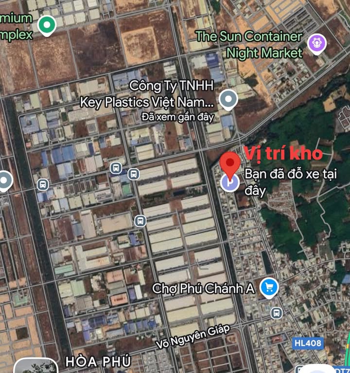 Kho cho thuê 500m² tại KCN VSIP2 - Mặt tiền rộng, xe container vào thoải mái!