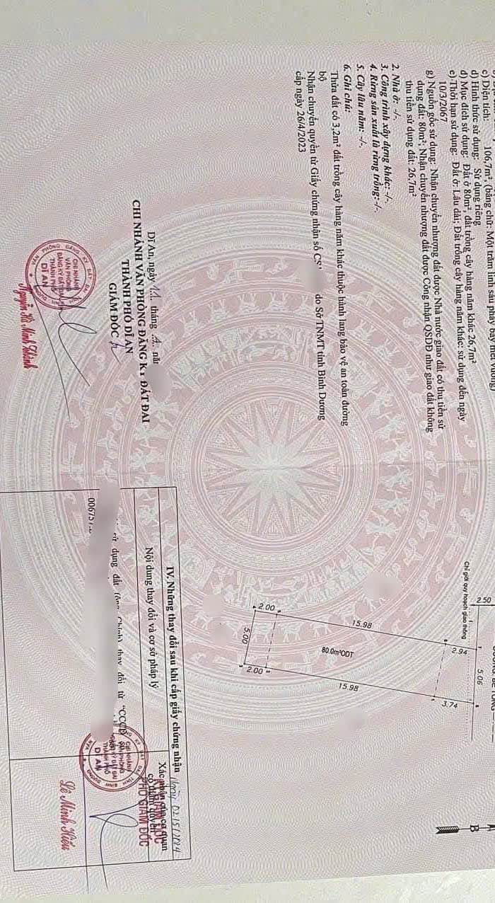 Đất nền Tân Đông Hiệp Dĩ An 106m² giá 2.55 tỷ - Cơ hội đầu tư sinh lời!