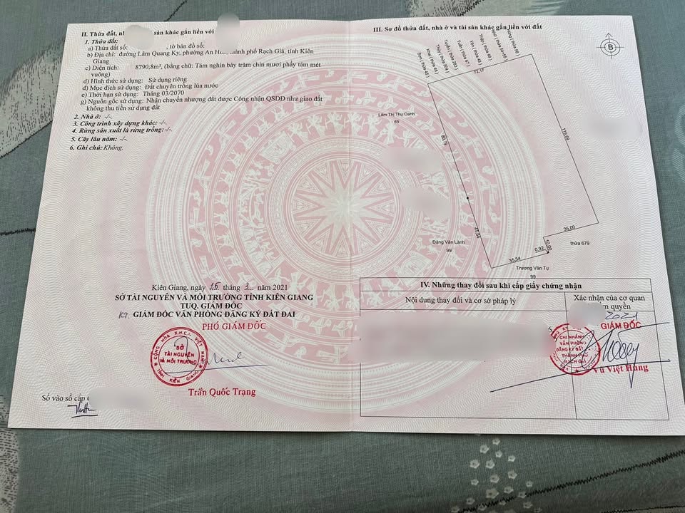 Đất 8800m² đường Trần Quang Khải Rạch Giá giá 2 tỷ - Cơ hội đầu tư hiếm có!