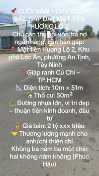 Đất mặt tiền Hương Lộ 2, Trảng Bàng, Tây Ninh 510m² - Bán gấp cuối năm!