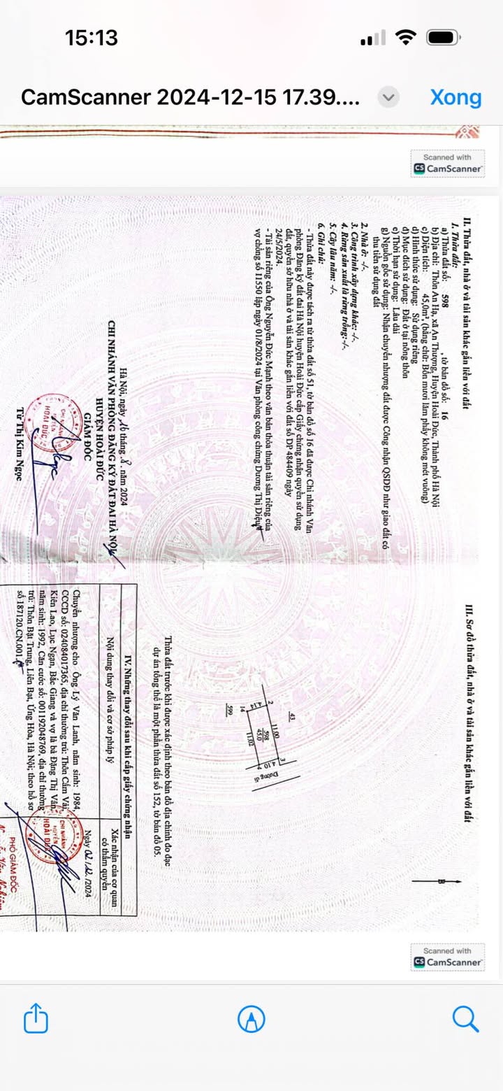 Đất thổ cư An Thượng Hoài Đức 45m² giá thỏa thuận - Tiện ích đa dạng