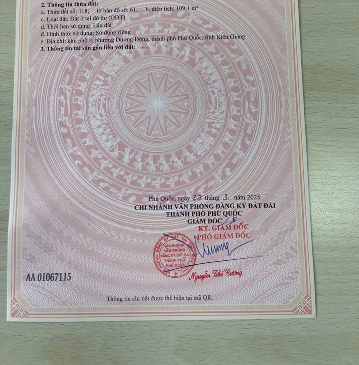 Đất thổ cư Dương Đông Phú Quốc 109m² giá chỉ 4 tỷ - Cơ hội đầu tư tốt!