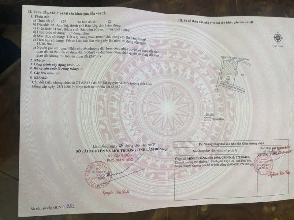 Đất thổ cư 400m² đường Đambri cũ, Bảo Lộc, Lâm Đồng - Giá 1.55 tỷ, đầu tư sinh lời!