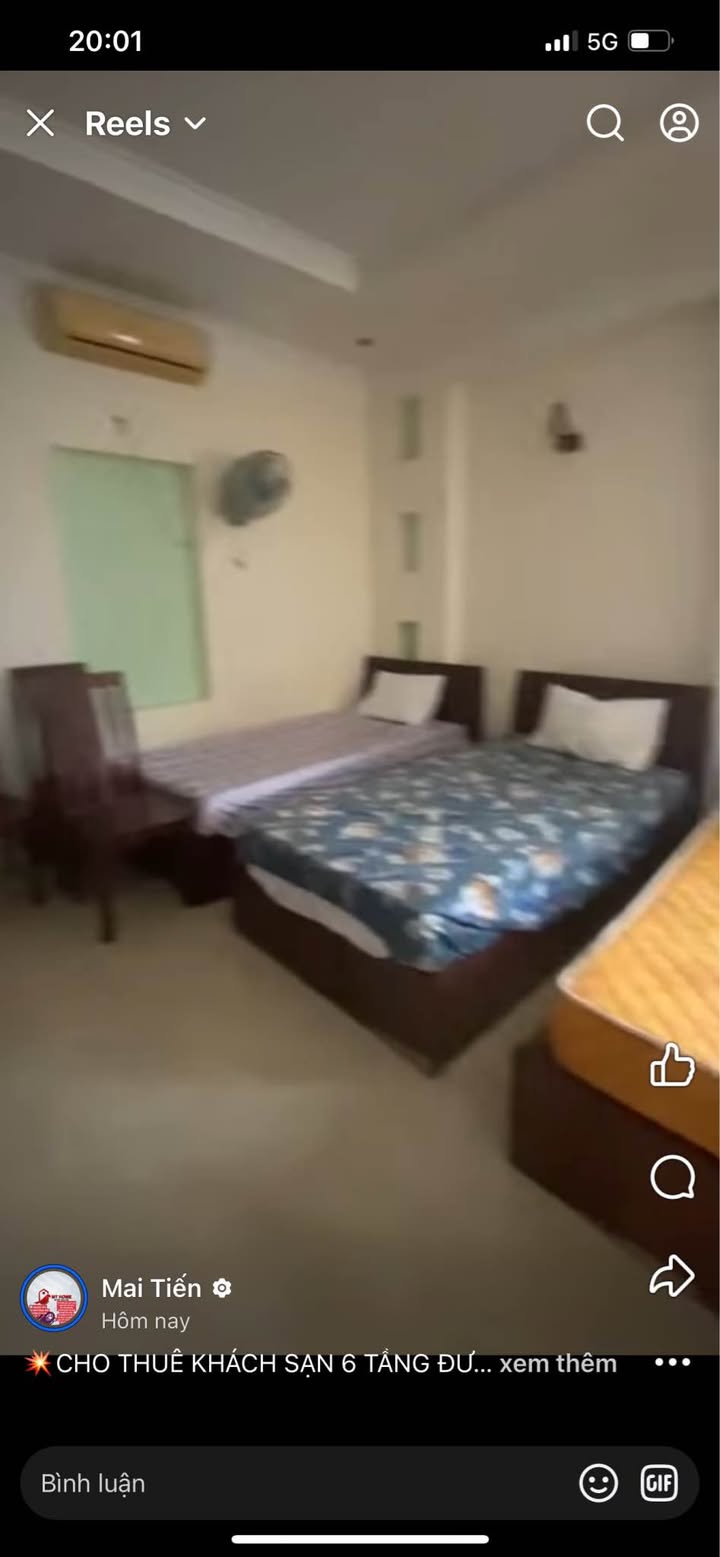 Khách sạn cho thuê 6 tầng đường Trần Hưng Đạo, 91.1m², giá 50 triệu - Phù hợp văn phòng, spa