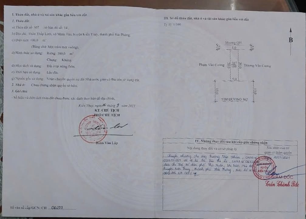 Đất nền Mặt đường 362 Minh Tân 100m² giá 3 tỷ - Đầu tư sinh lời cao!