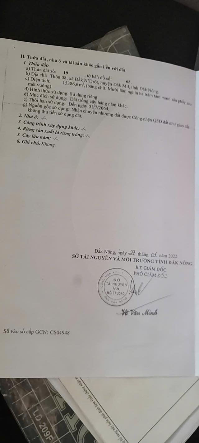 Đất nông nghiệp Đắk Mil 1,7ha giá chỉ 1 tỷ - Cơ hội sở hữu vị trí đẹp!