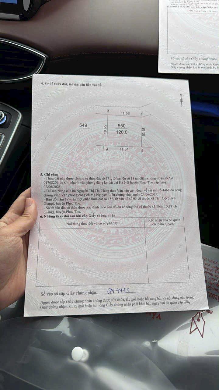 Bán đất Tích Giang - Phúc Thọ 120m² - Đầu tư sinh lời hấp dẫn!