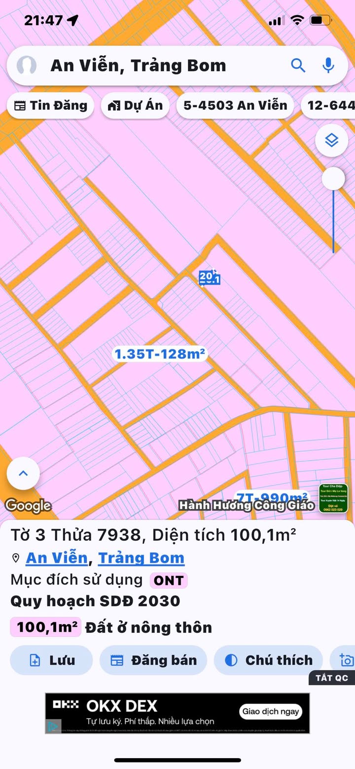 Đất nền An Viễn Trảng Bom 100m² giá chỉ 1 tỷ - Sổ hồng chính chủ, vị trí đắc địa!