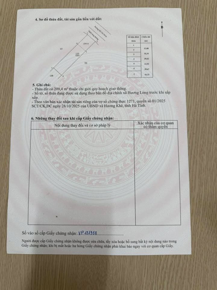 Đất nền Hương Long, Hương Khê 163.84m² - Mặt tiền đường Hồ Chí Minh, giá tốt thương lượng!