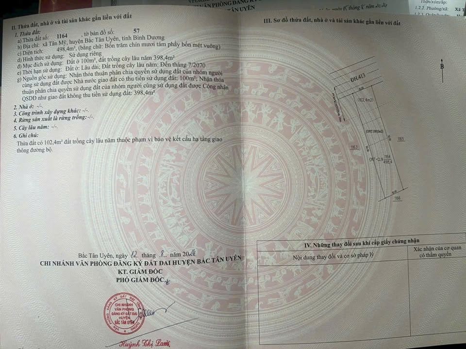 Đất nền liền kề ĐH413, Tân Mỹ, Bắc Tân Uyên 500m² - Đầu tư sinh lời ngay!