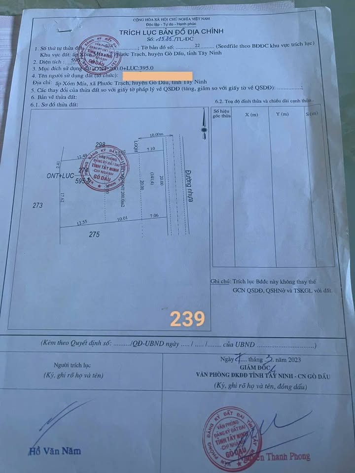 Đất thổ cư 200m² Phước Trạch - Gò Dầu, giá chỉ 2.2 tỷ - Đầu tư sinh lời ngay!