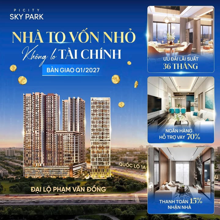 Căn hộ Picity Sky Park Dĩ An 54m² giá 2,63 tỷ - Cơ hội đầu tư hiếm có!
