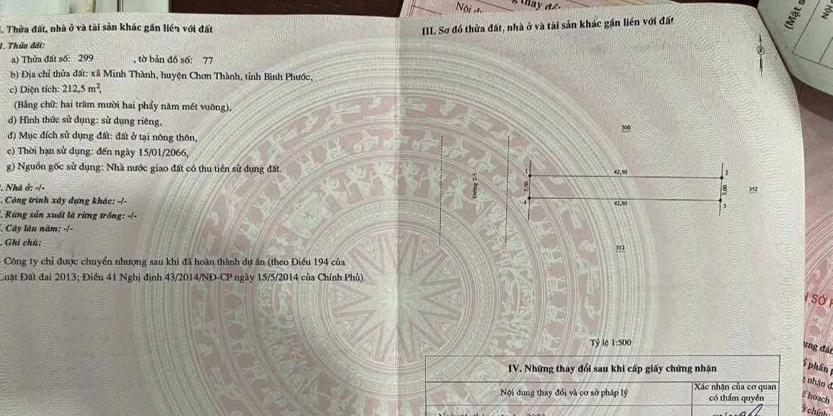 Đất nền khu công nghiệp Becamex Chơn Thành 212m² giá 1 tỷ - Sổ hồng riêng, đầu tư sinh lời!