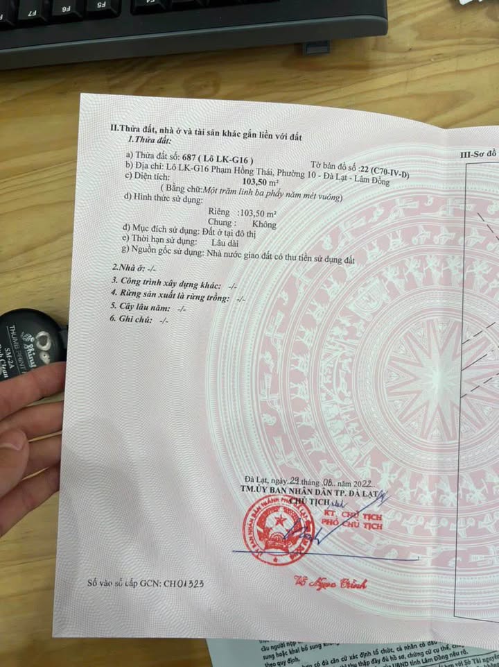 Đất nền đẹp Đà Lạt 103m² giá 9 tỷ - Cơ hội đầu tư hấp dẫn!