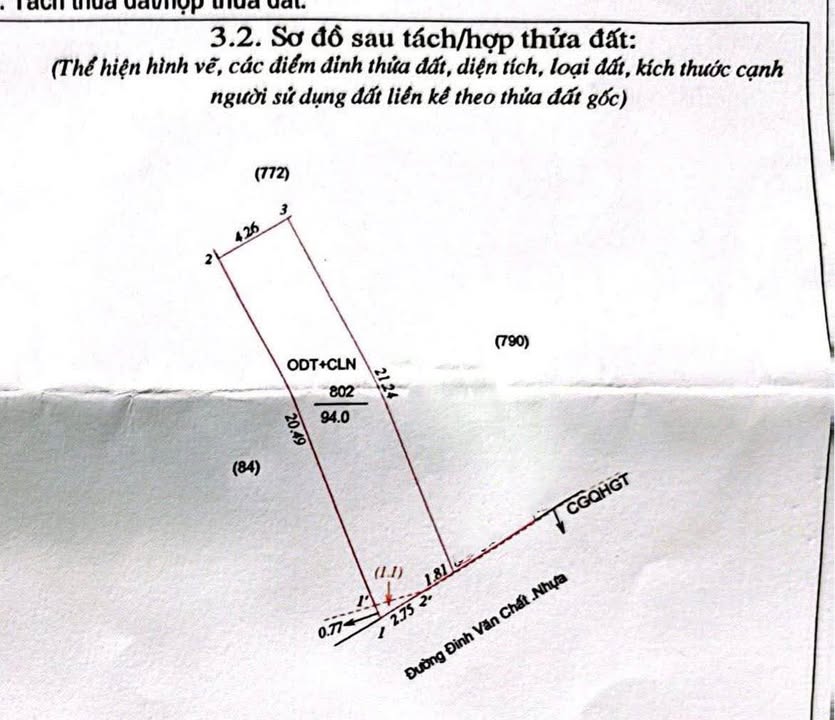 Đất nền mặt đường Đinh Văn Chất, Hưng Đông 94m² giá 3 tỷ - Cơ hội đầu tư tuyệt vời!