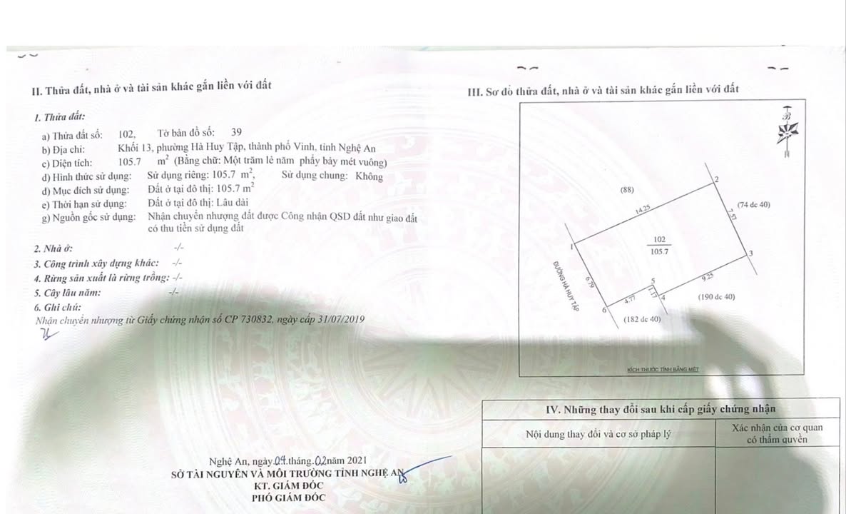 Đất mặt tiền đường Hà Huy Tập, Vinh 105,7m² giá 15 tỷ - Kinh doanh đắc địa!