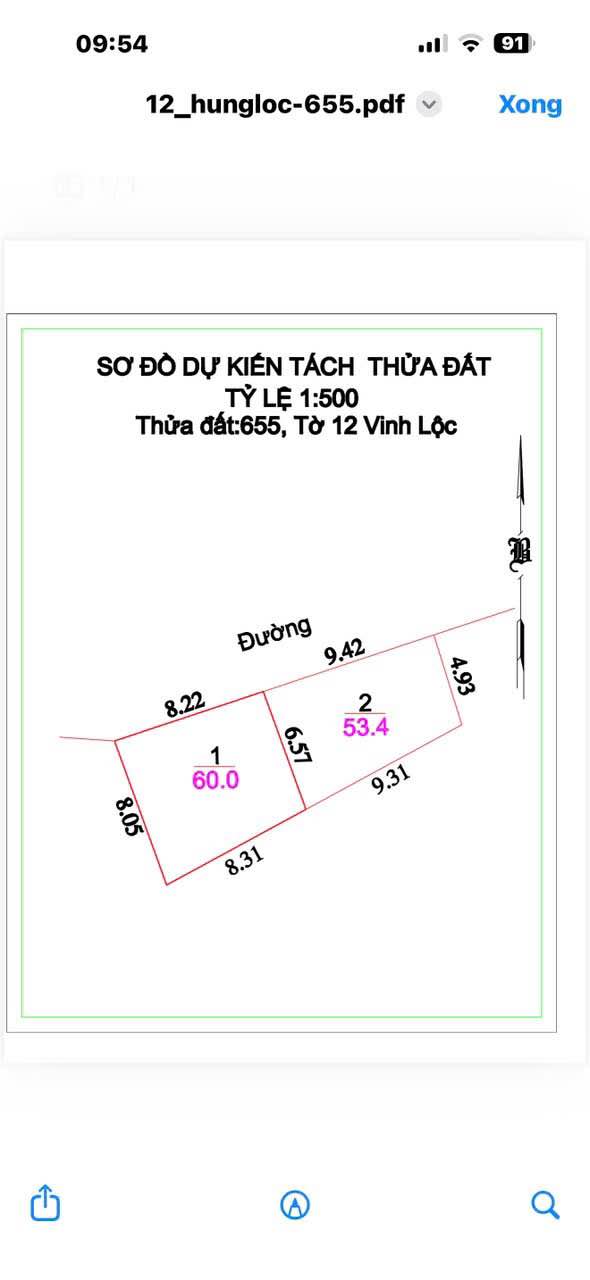 Đất nền Phường Hưng Lộc Vinh 60m² giá 2.1 tỷ - Cơ hội vàng cho cặp vợ chồng trẻ!