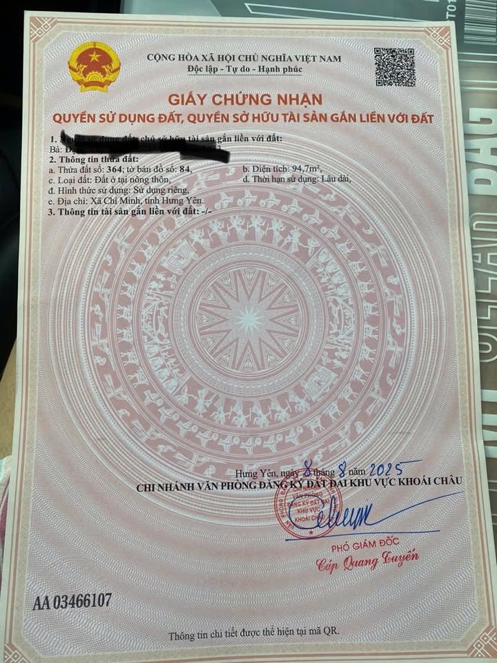 Đất nền Sài Quất, Khoái Châu 94.7m² giá 1.3 tỷ - Đầu tư tiềm năng hấp dẫn!