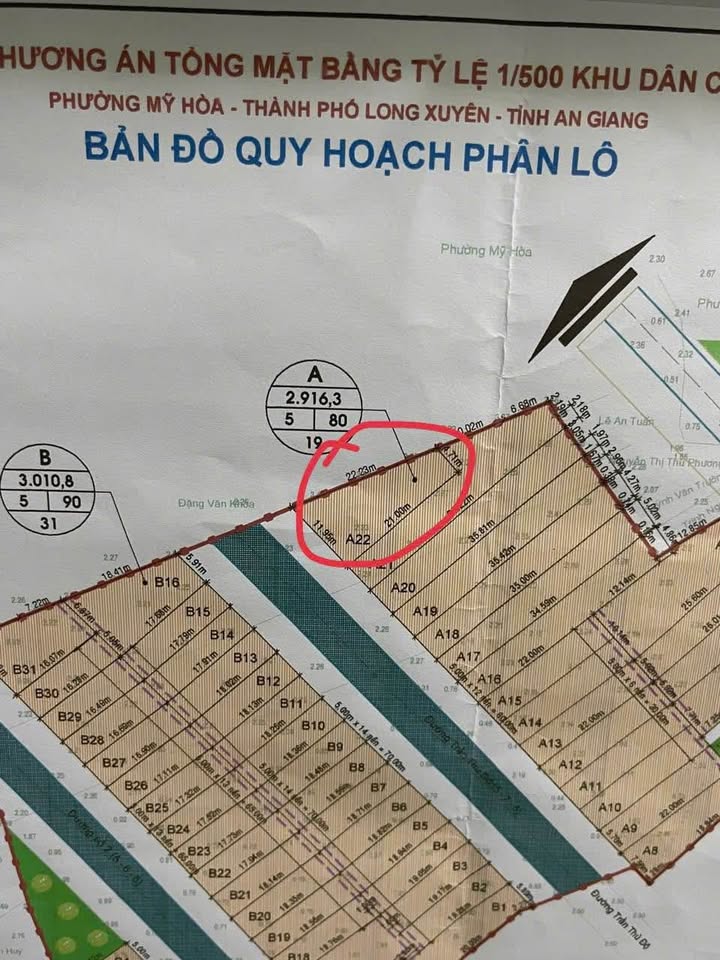 Đất nền Trần Thủ Độ, Mỹ Hòa, Long Xuyên 173,9m² - Giá tốt, thương lượng ngay!