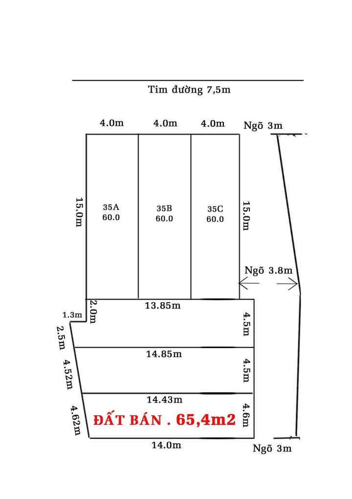 Bán đất chính chủ 65m² đường Lê Thánh Tông, giá chỉ 1.65 tỷ - Cơ hội đầu tư tuyệt vời!