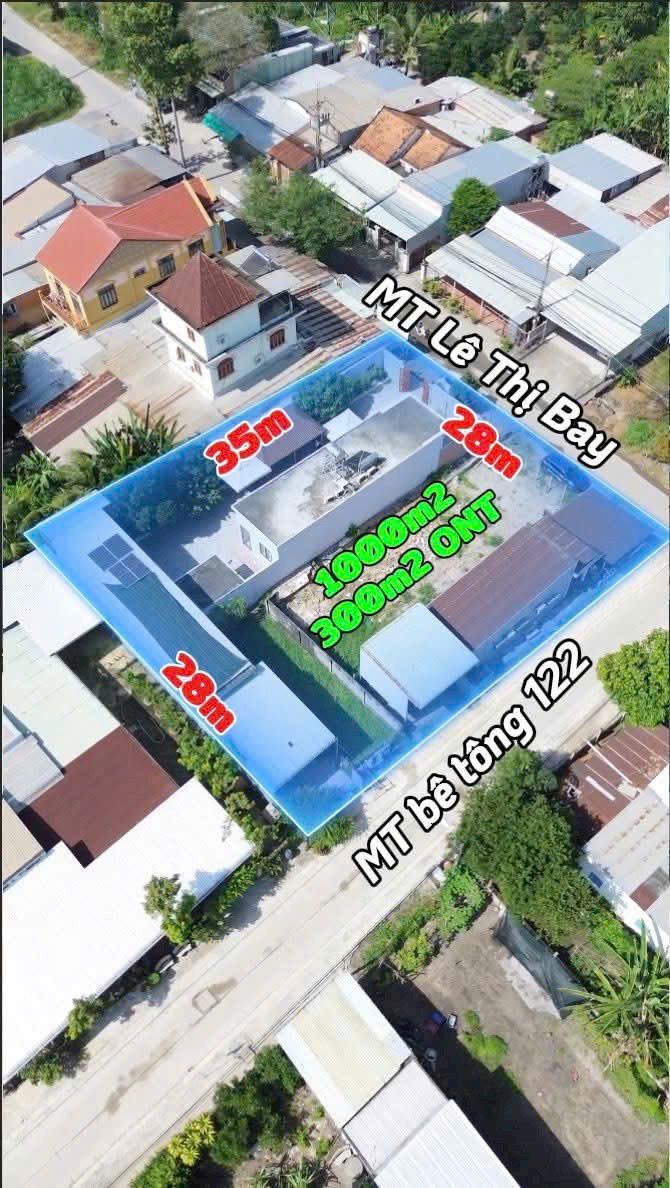 Đất nền 2 mặt tiền Lê Thị Bay, 1000m² giá 16 tỷ - Cơ hội đầu tư sinh lời!