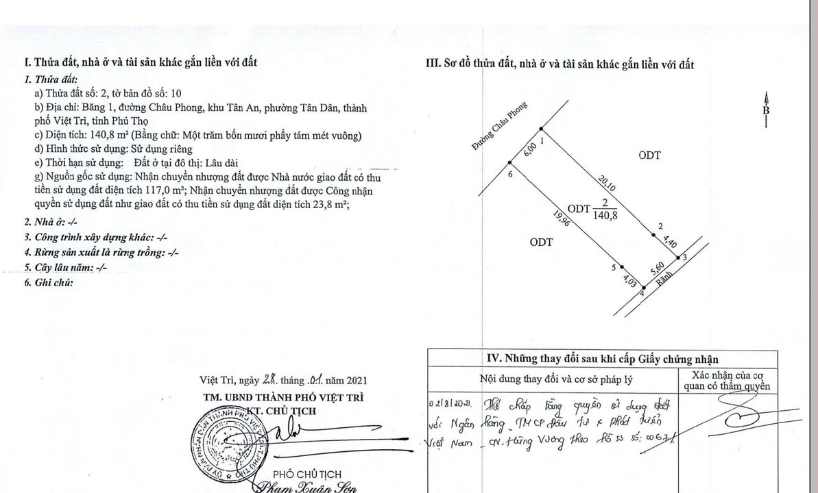 Đất mặt đường Châu Phong, Phường Việt Trì, 140.8m² giá 13.376 tỷ - Vị trí đắc địa, kinh doanh thuận lợi!