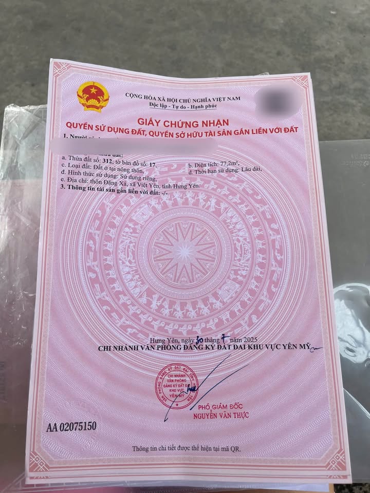 Đất thổ cư Đặng Xá, Thanh Long, Yên Mỹ 77m² giá 1.8 tỷ - Đầu tư sinh lời ngay!