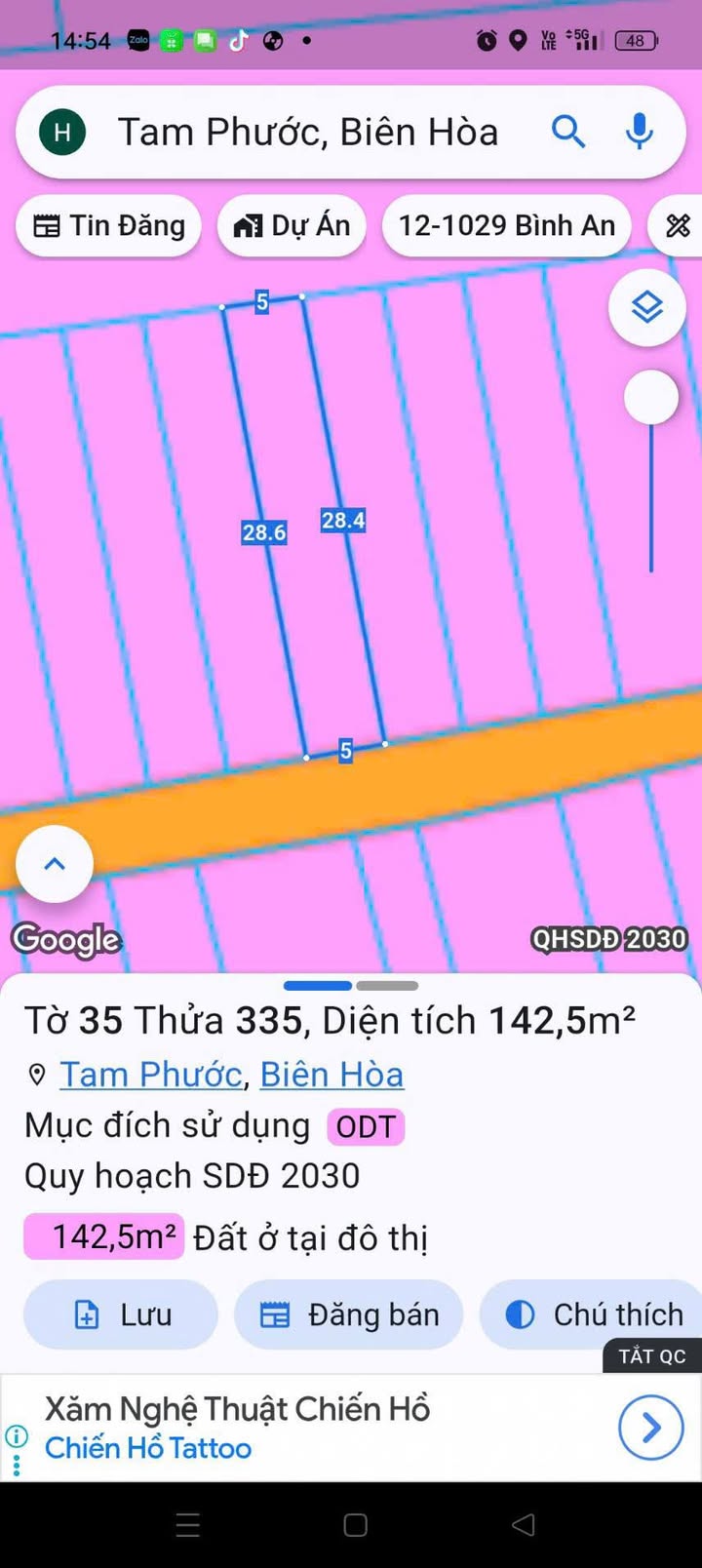 Đất nền Tam Phước Biên Hòa 143m² giá chỉ 2 tỷ - Vị trí cực đẹp, thổ cư 100%!