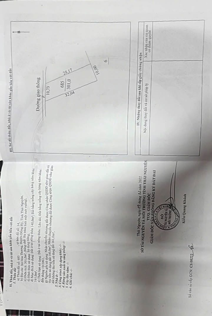 Đất nền Hóa Thượng, Đồng Hỷ 301m² - Phù hợp xây villa nghỉ dưỡng!