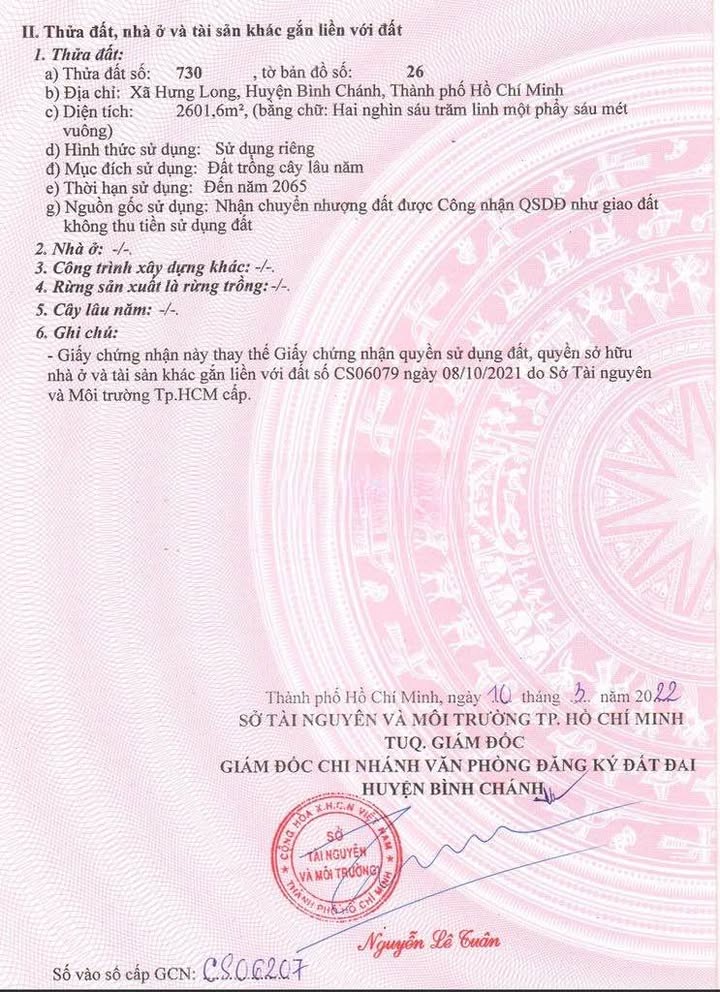 Đất Trống Kênh T8, Bình Chánh 2601m² giá 8 tỷ - Cơ hội đầu tư tuyệt vời!