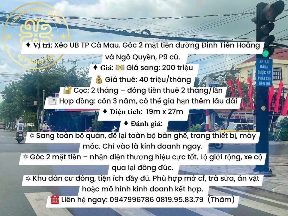 Cửa hàng cho thuê tại Cà Mau 513m² - Vị trí đắc địa, sẵn sàng kinh doanh!